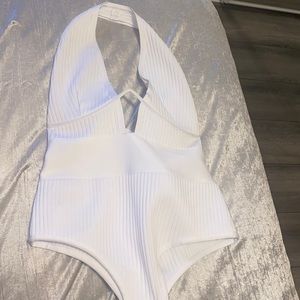 PLT WHITE CORSET BODYSUIT